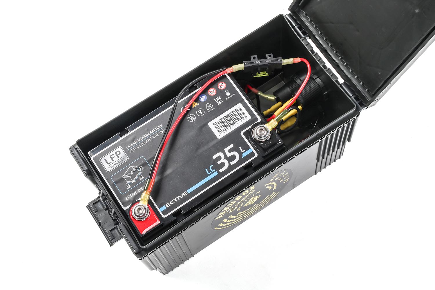 Akkubox, schwarz mit LiFePo Batterie