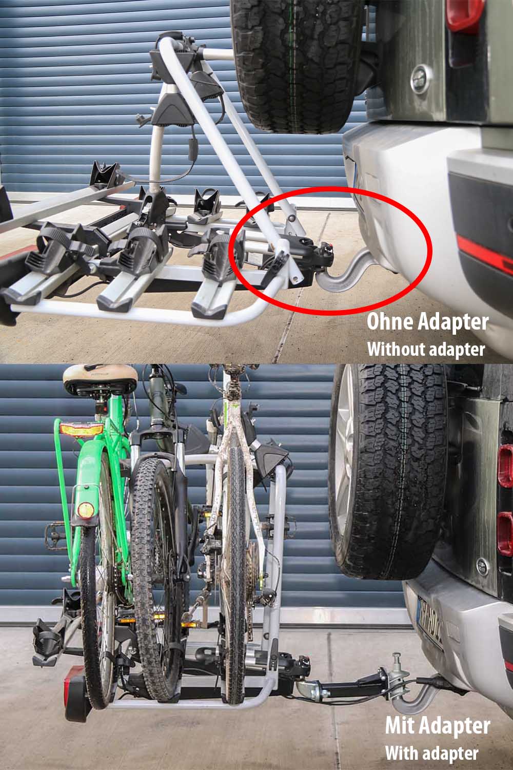 schraubbarer Adapter für Fahrradträger für Kugelkopfkupplung