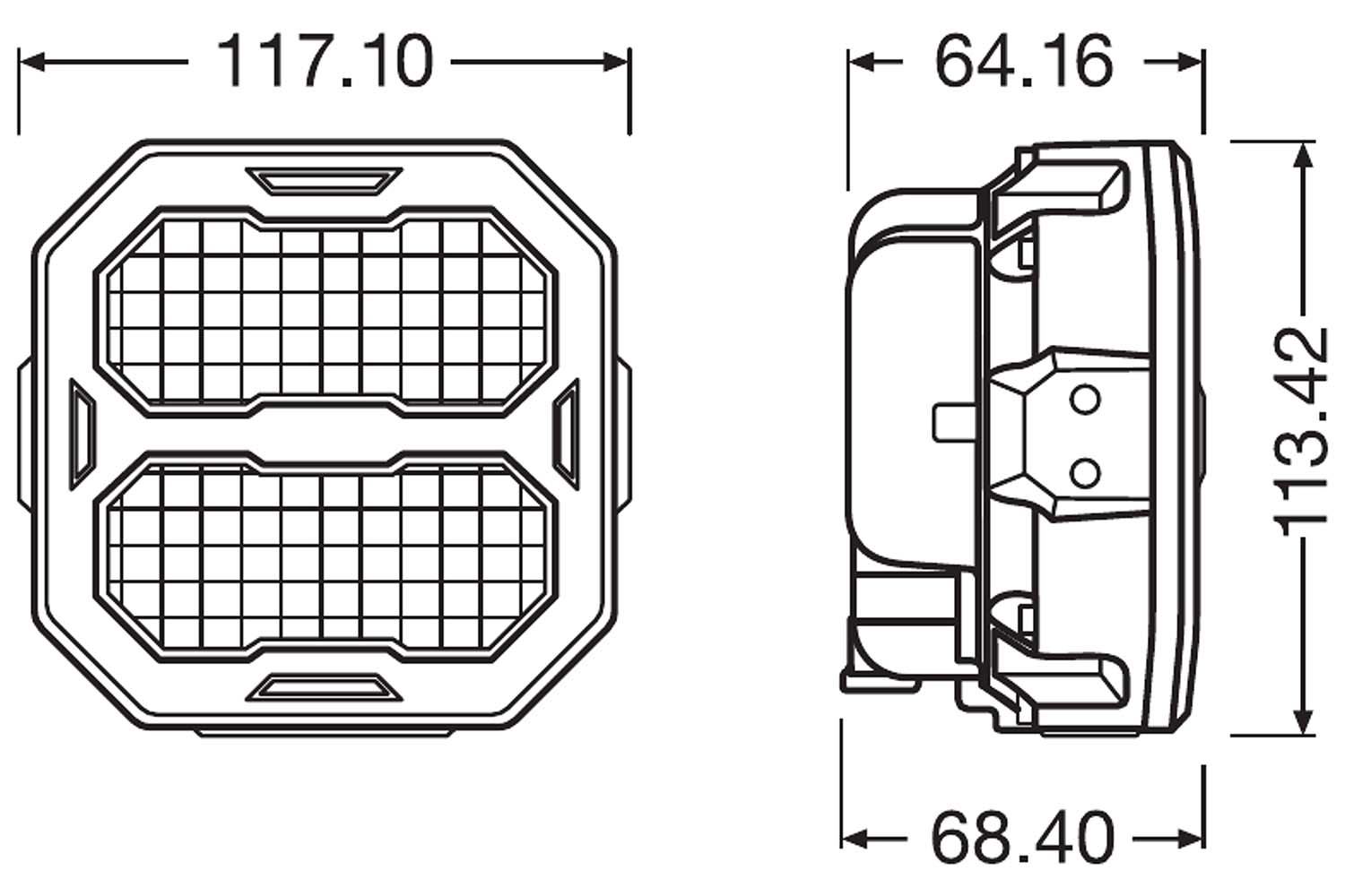 Zeichnung, Maße, PX4500 Wide