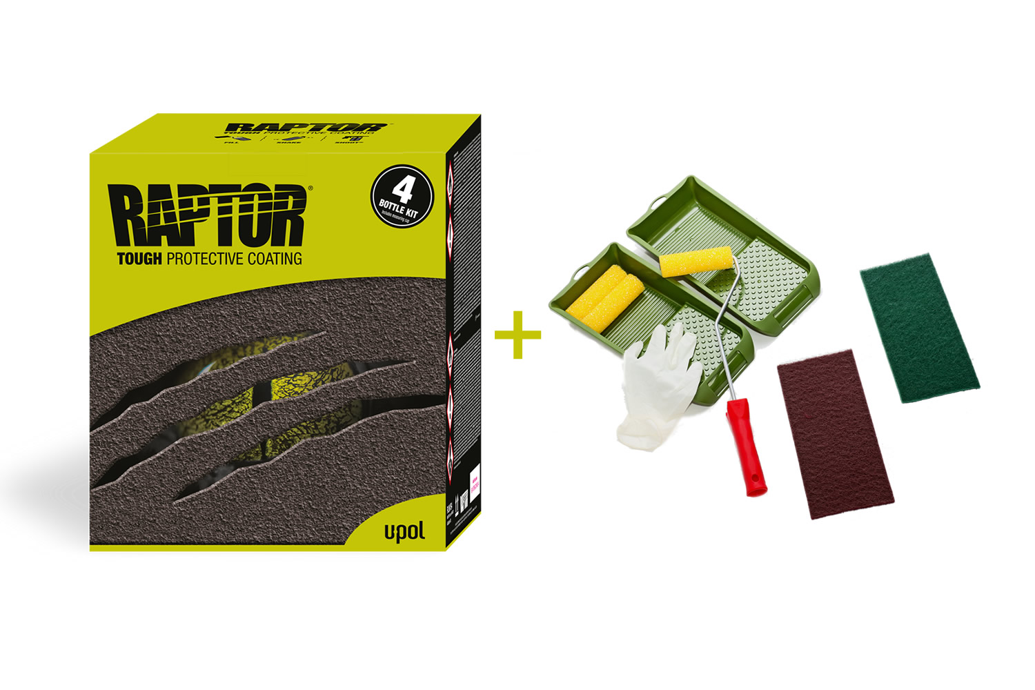 Roll-On-Set mit U-Pol RAPTOR 4 Bottle Kit