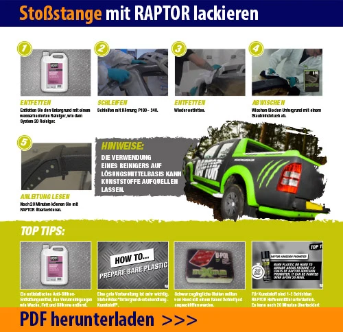 Stoßstange mit RAPTOR lackieren