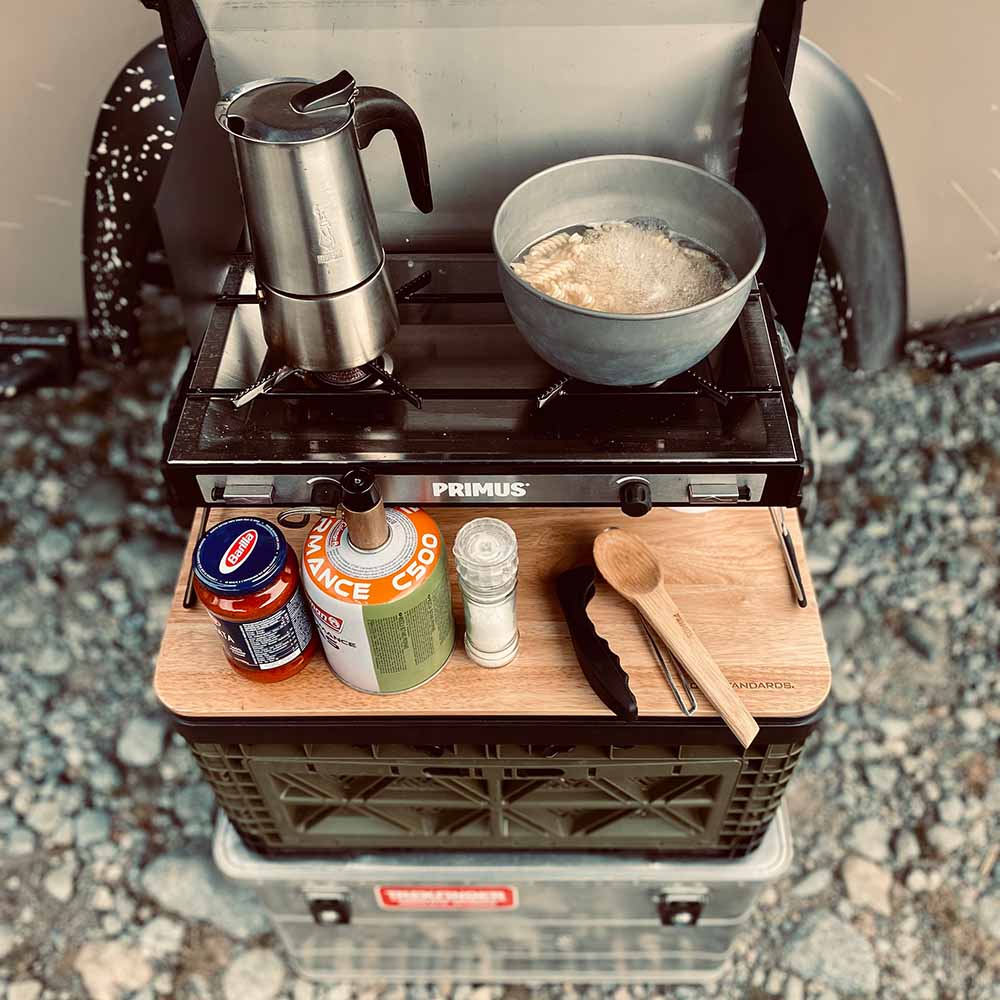 Trafobox als Outdoorküche