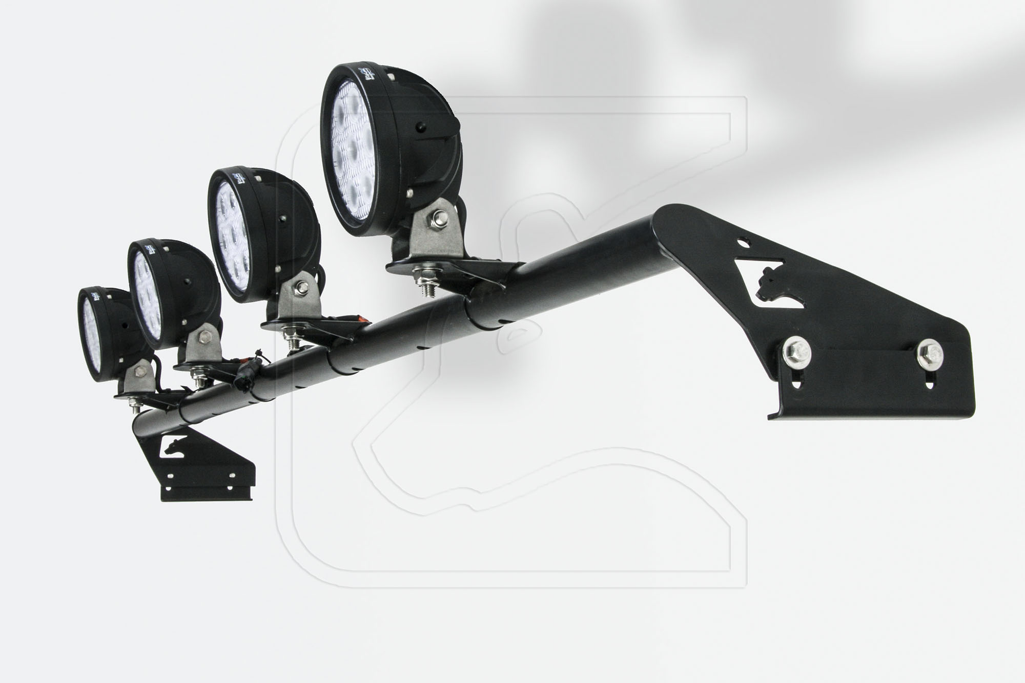 Nakatanenga Lampenbügel für Land Rover Defender, mit 4 LED Arbeitsscheinwerfern rund