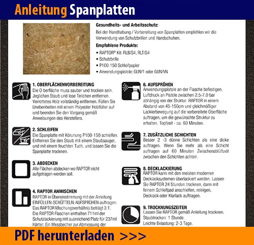 RAPTOR Anleitung Spanplatten