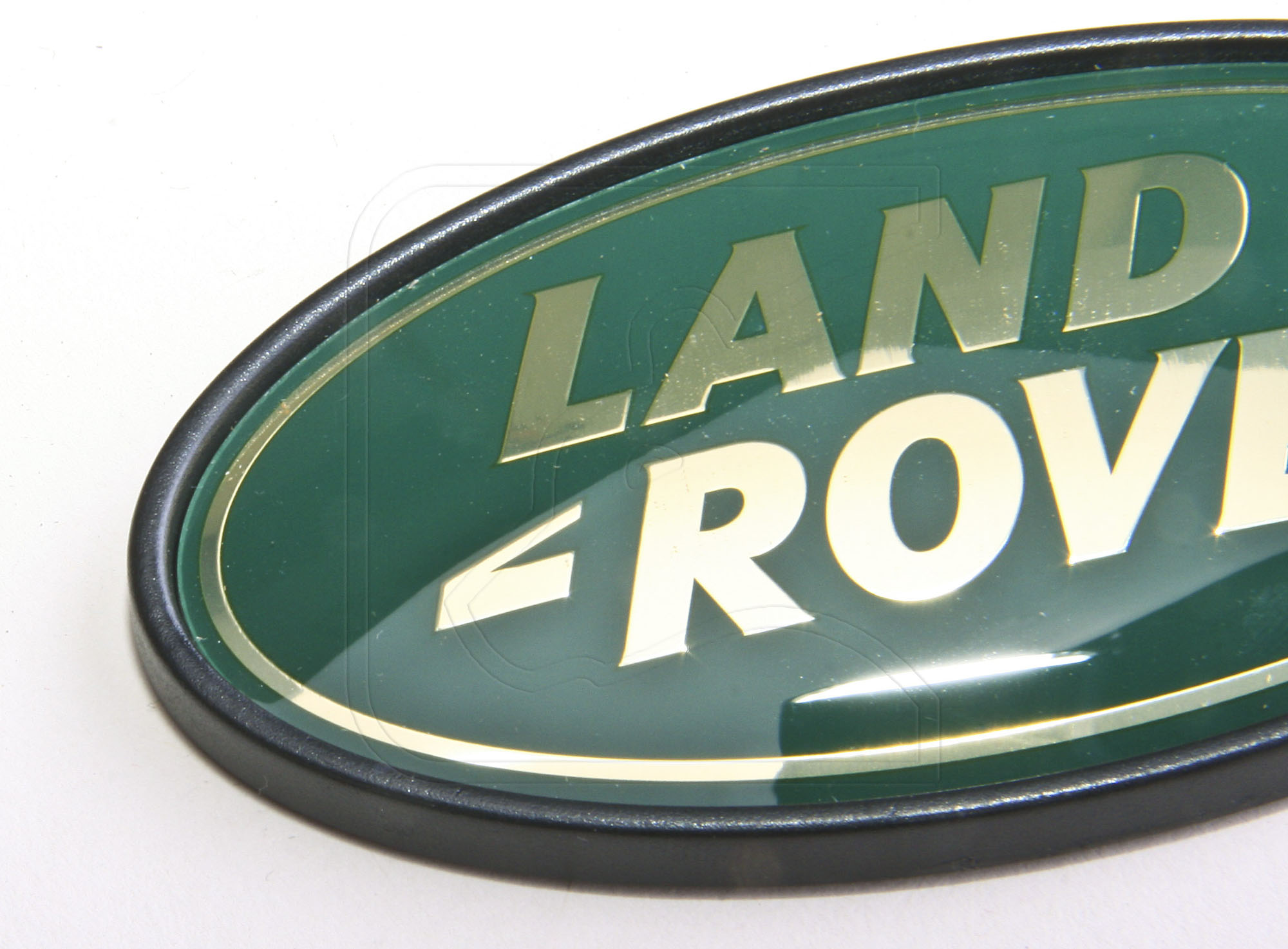 Detailaufnahme, Land Rover Logo Heck, Farbe: grün-gold
