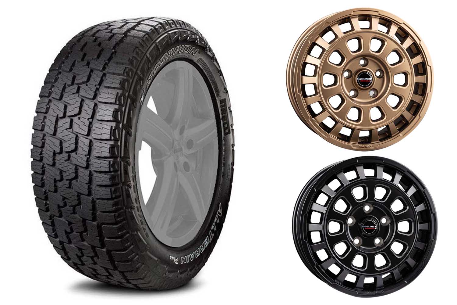 Komplettradsatz  Pirelli Scorpion A/T plus All Terrain 265/65R18 auf Borbet CW7