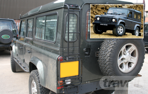 Heckleiter für Land Rover Defender mit Aussparung für Nummernschild