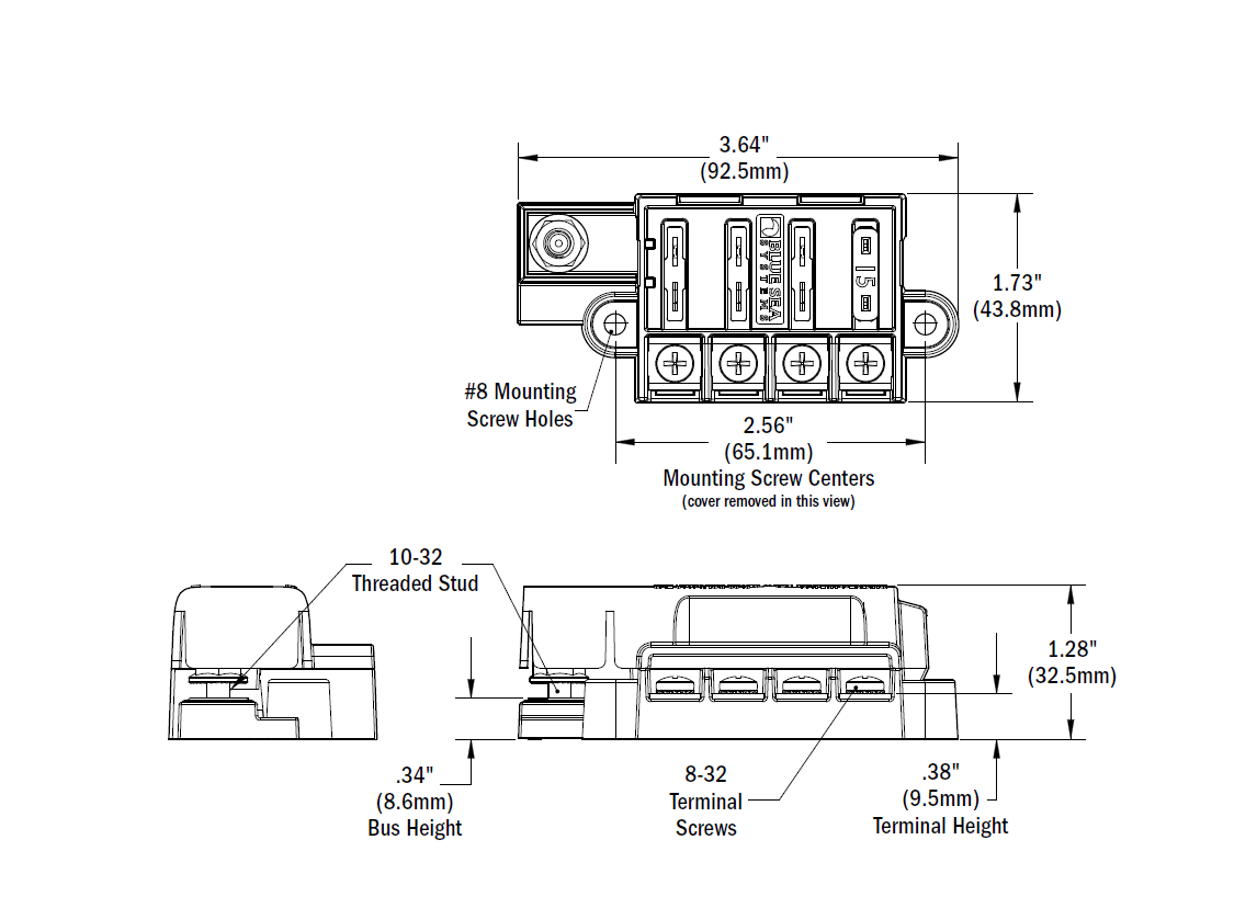 KFZ Sicherungshalter 4 fach Abmessung