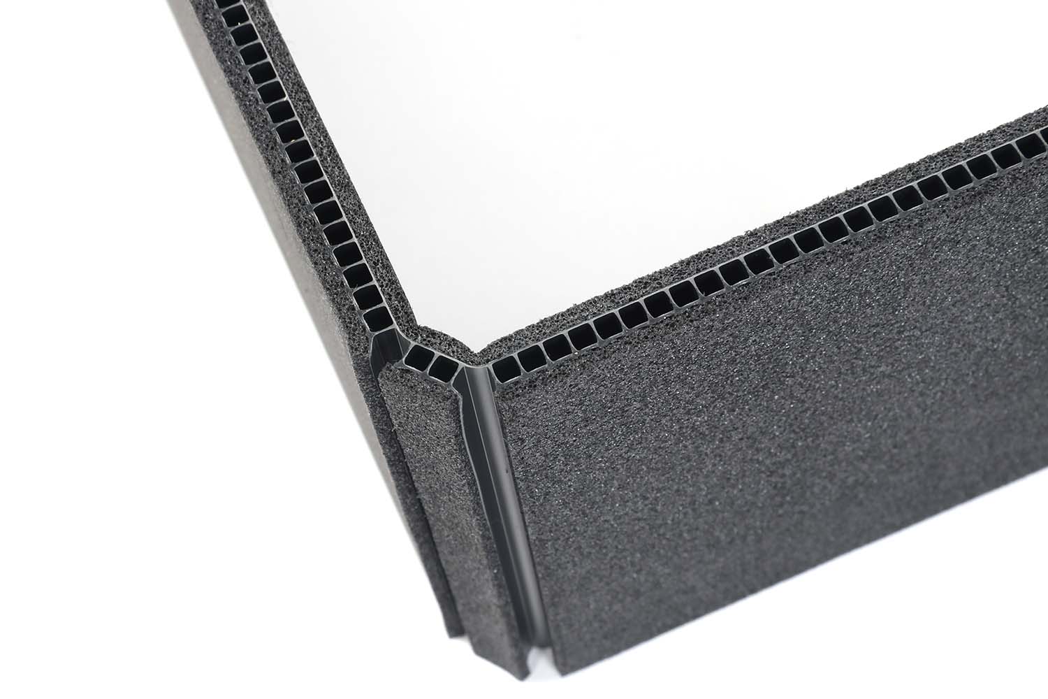 Unterteilungssystem / Schutzschaum für Alubox mit Luftwaben