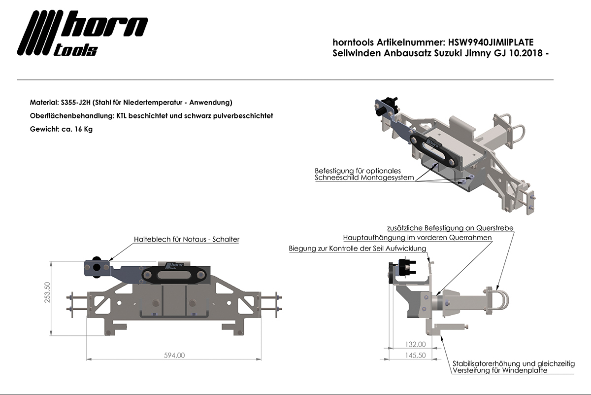 Front Seilwinden System Suzuki Jimny GJ