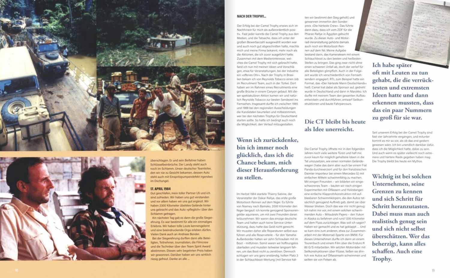Blick ins Buch, Camel Trophy Seiten 18-19