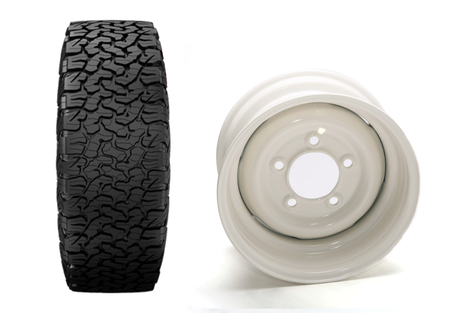 Komplettradsatz BF Goodrich 285/75R16 All Terrain T/A KO2 auf ANR CLASSICS Stahlfelge Defender