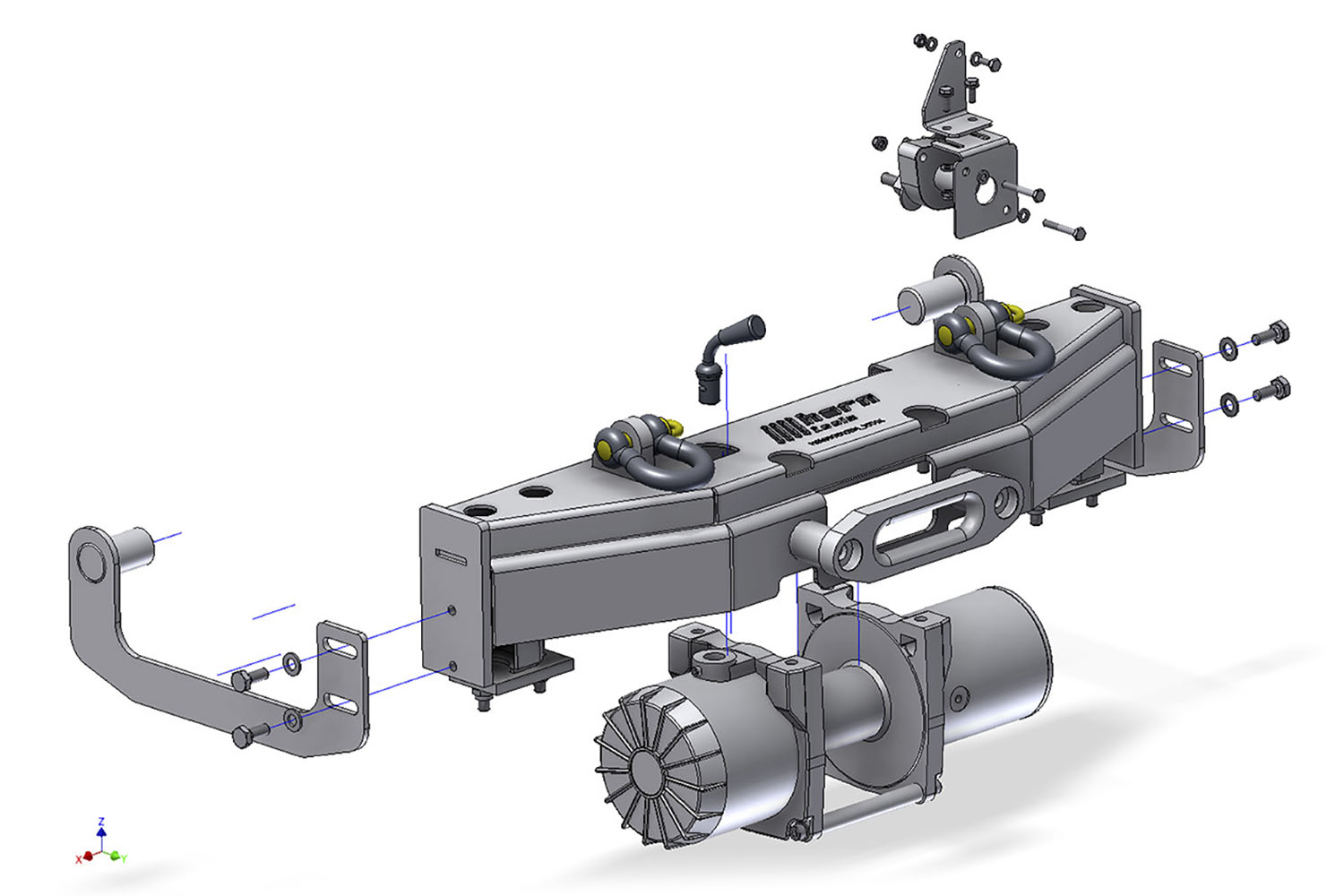 Zeichnung, Seilwindensystem Alpha 9.9 für Suzuki Jimny FJ