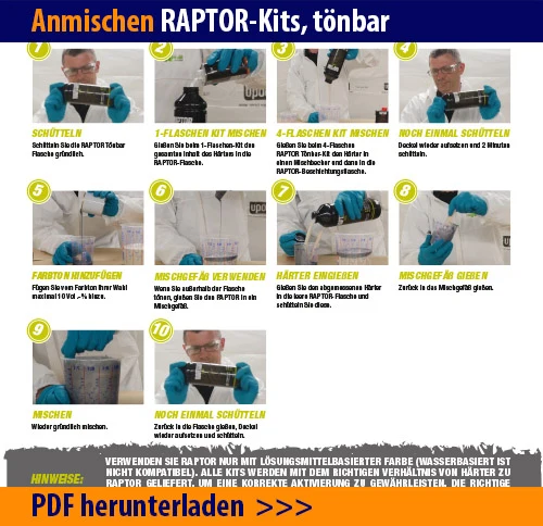 Anmischen RAPTOR-Kits tönbar