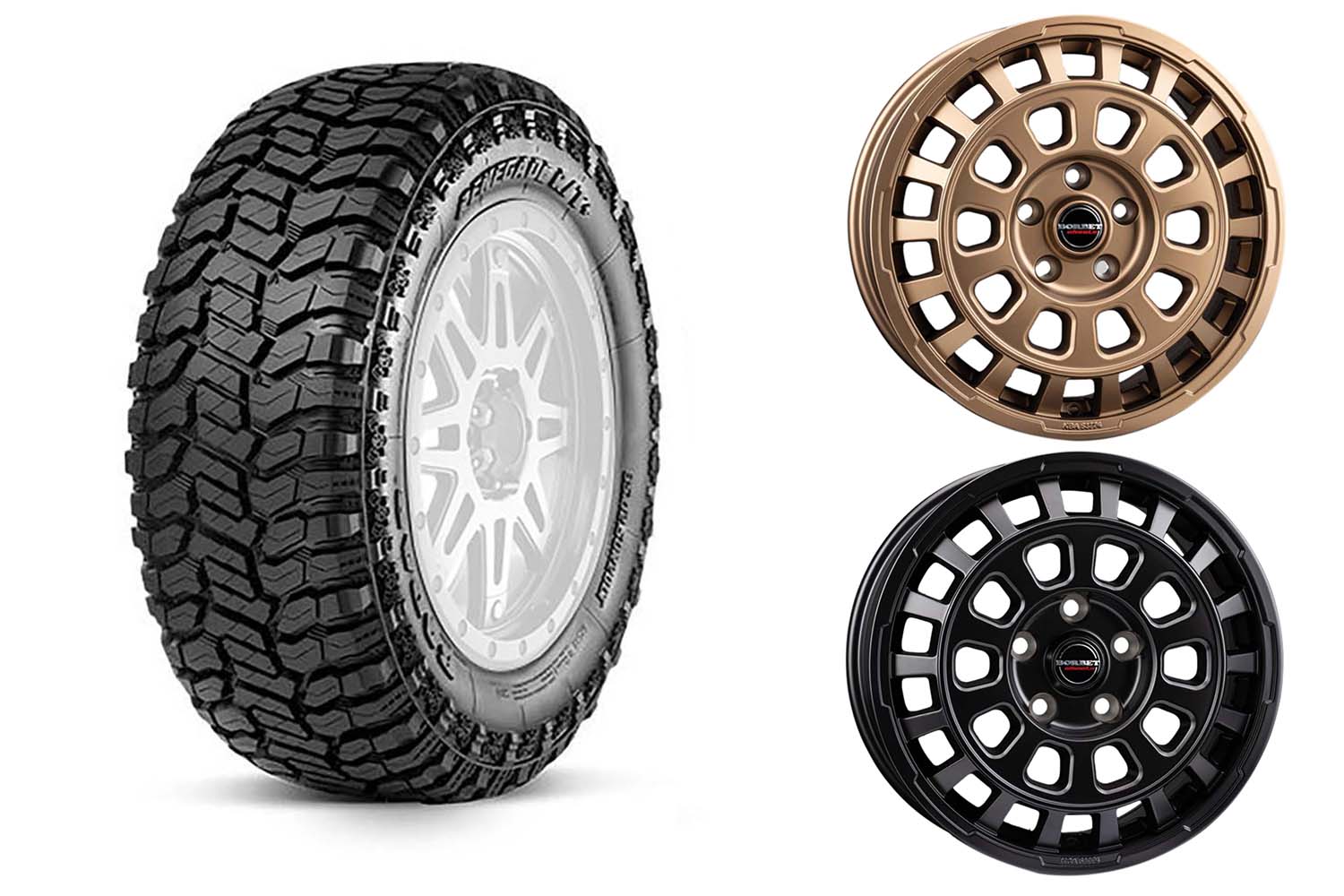 Komplettradsatz Radar Renegade R/T + Mud Terrain 265/65R18 auf Borbet CW7