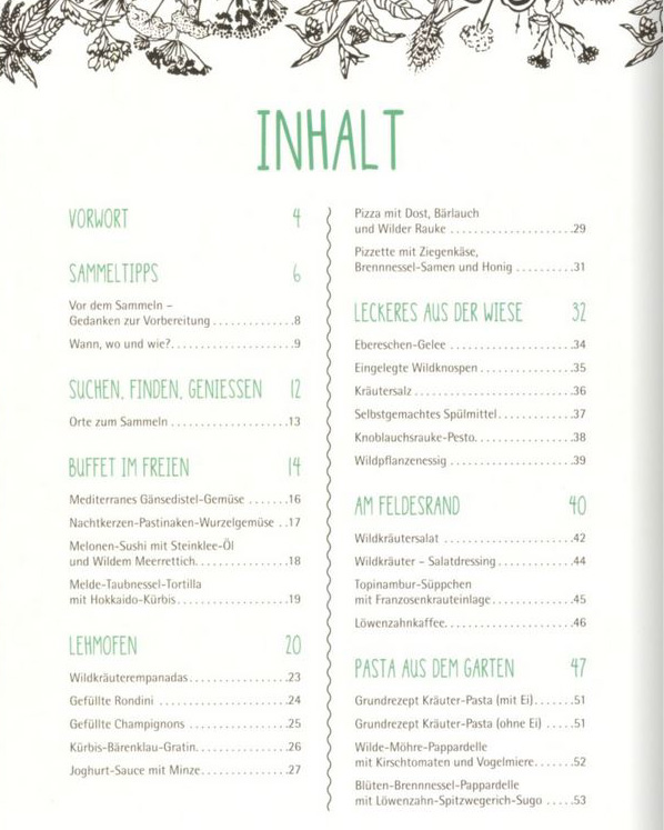 Essbare Wildpflanzen, Inhalt