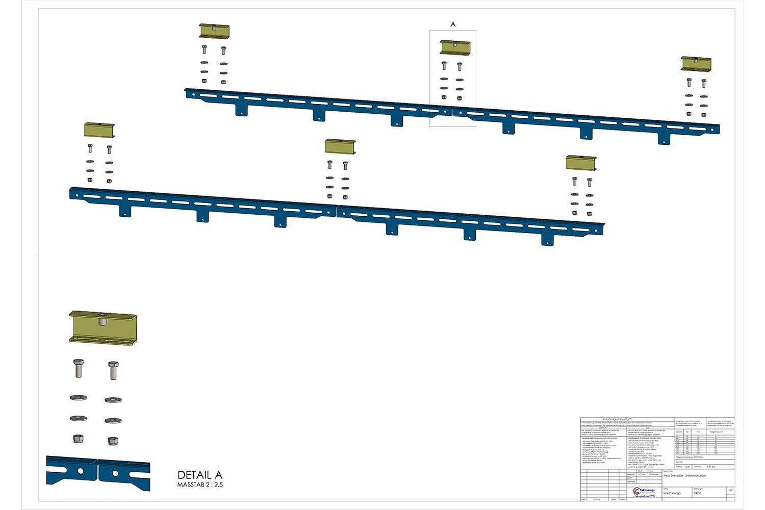 Zeichnug, Unterkonstruktion CargoBear Grenadier