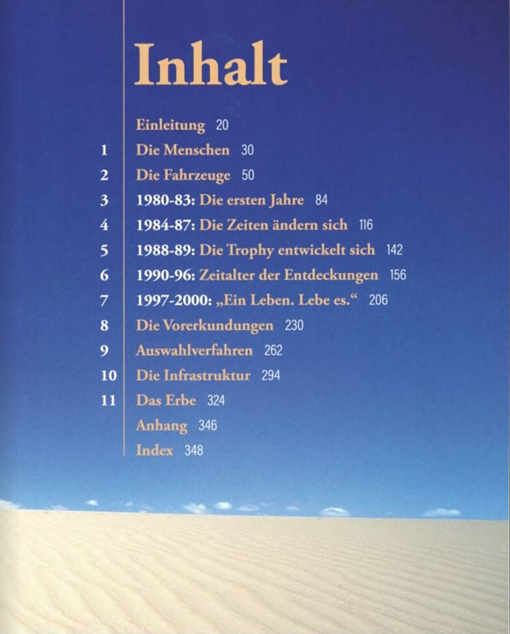 Inhalsverzeichnis, Camel Trophy