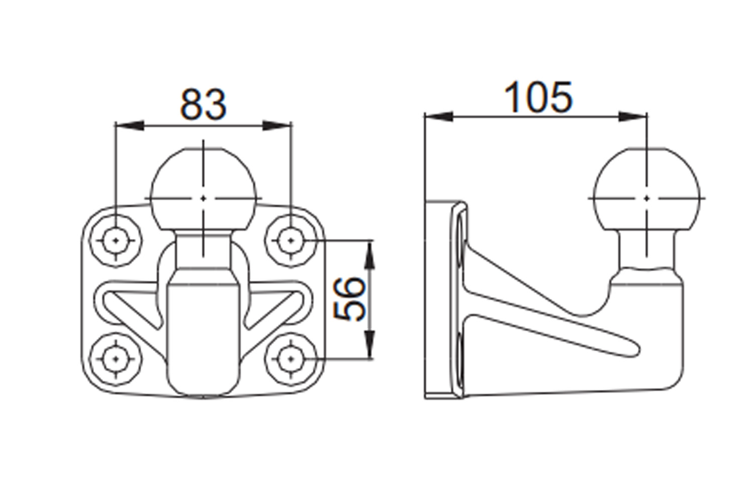 Lochbild, Anhängerkupplung