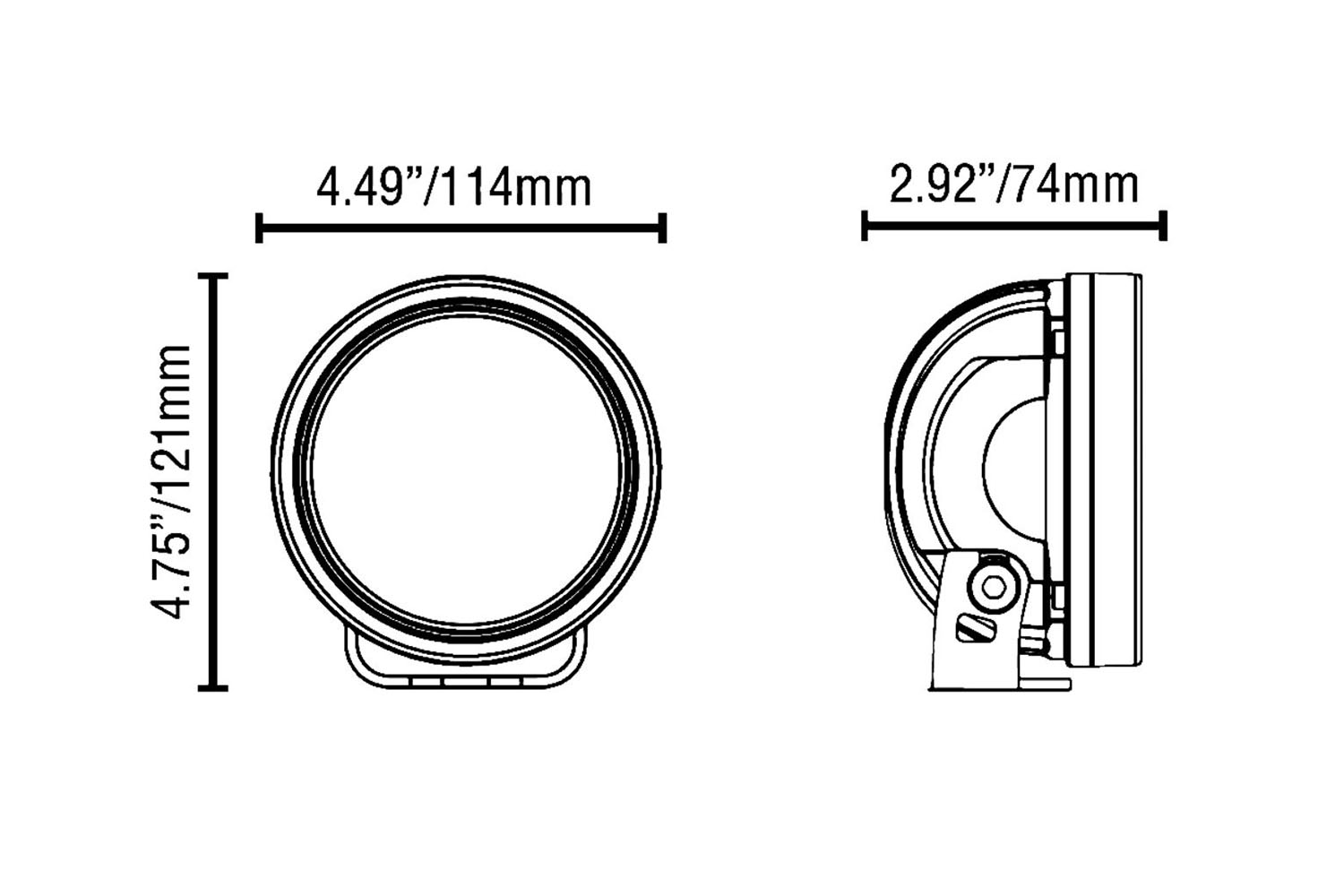 Abmessungen, Vision-X Cannon Race CR-7, 70 Watt