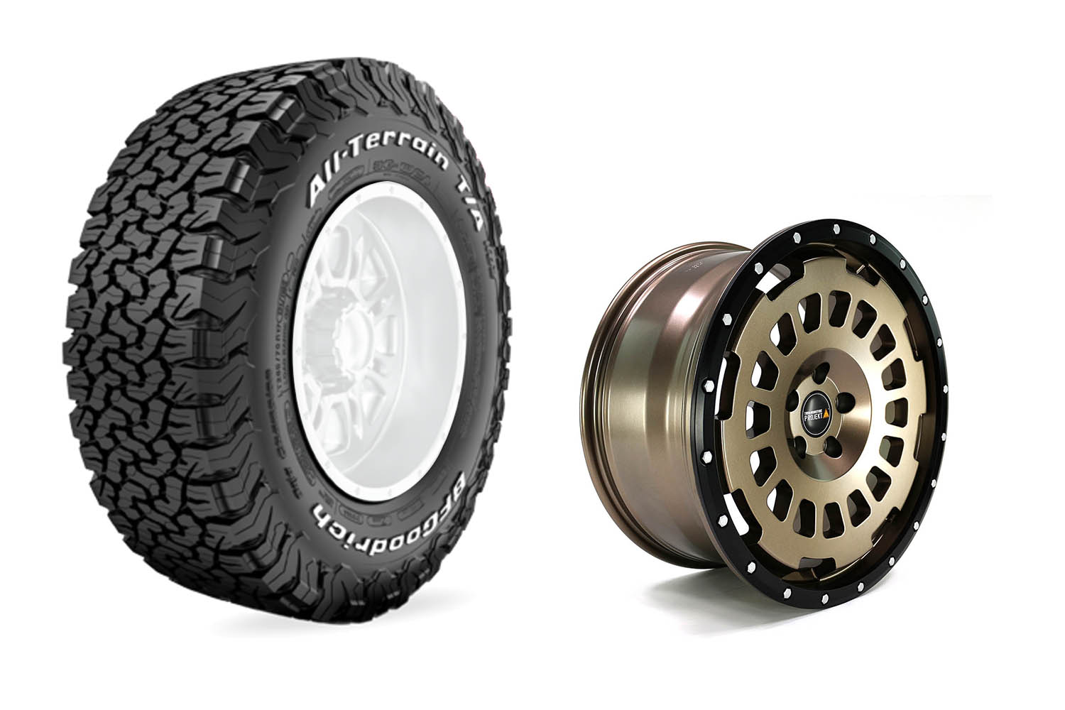 Komplettradsatz, BF Goodrich KO2 All Terrain auf Twin-Monotube-Projekt Alufelge, terra