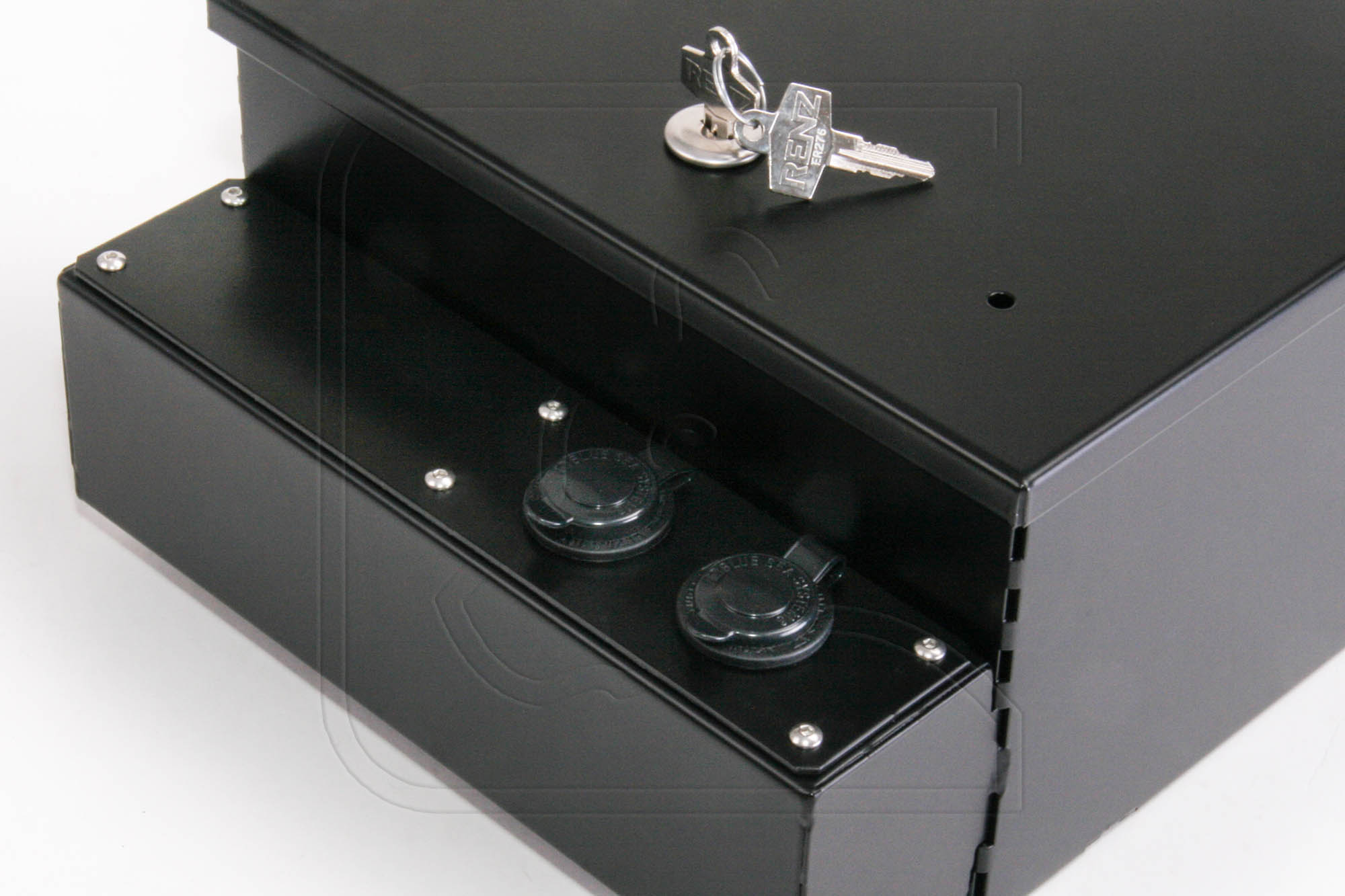 Detailaufnahme, Cubbyboxerhöhung mit Schlüssel